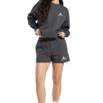 Black Leaf Fleece Shorts