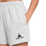 Black Leaf Fleece Shorts