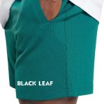 Black Leaf Mesh Custom Logo Gym Shorts