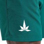 Black Leaf Mesh Custom Logo Gym Shorts