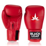 red leather boxing gloves