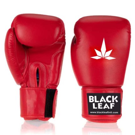 red leather boxing gloves