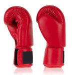 red leather boxing gloves