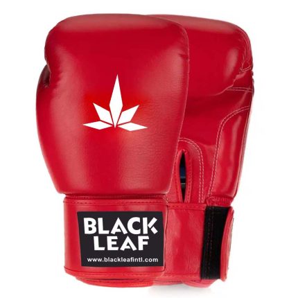 red leather boxing gloves