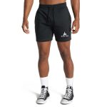 Black Leaf Custom Logo Polyester Sports Shorts