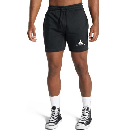 Black Leaf Custom Logo Polyester Sports Shorts