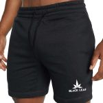 Black Leaf Custom Logo Polyester Sports Shorts