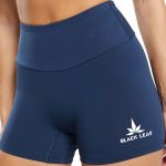 Black Leaf Custom Logo Women Gym Shorts