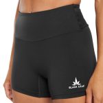 Black Leaf Custom Logo Women Training Shorts
