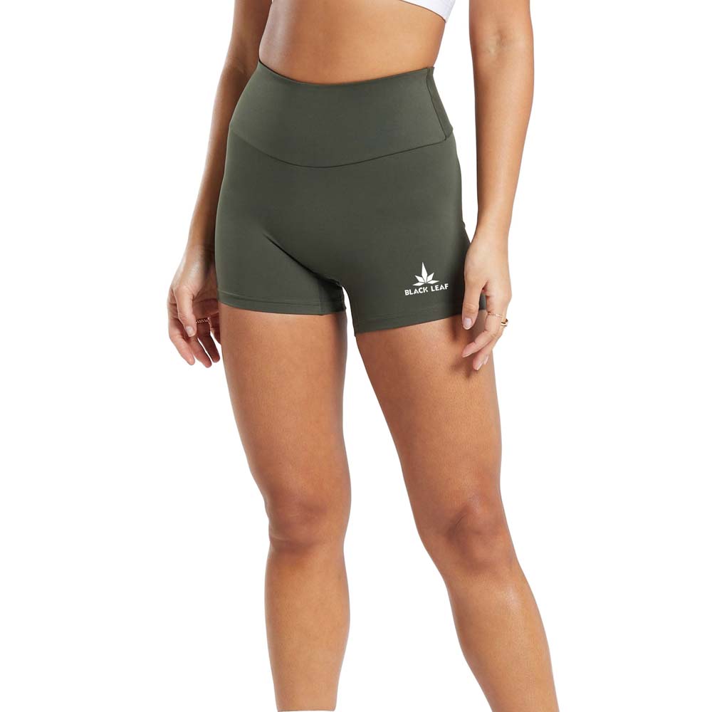 BL-SS-009 (1) Black Leaf Custom Logo Sublimation Women Shorts